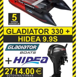 SET GUMENJAK GLADIATOR 330 + MOTORI HIDEA 9.9