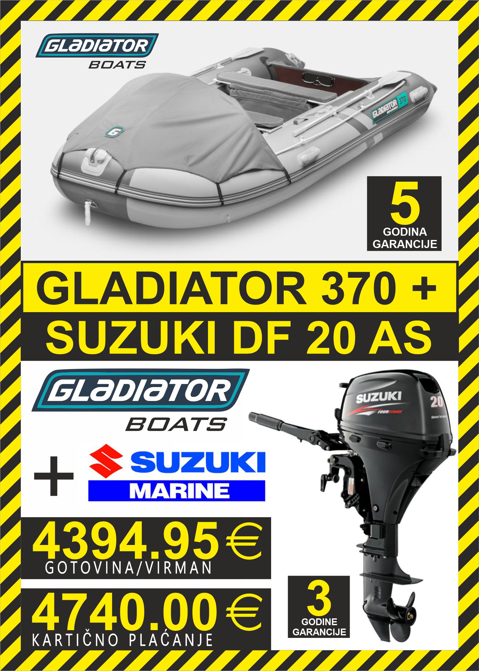 Set Gladiator 370 + Suzuki 20